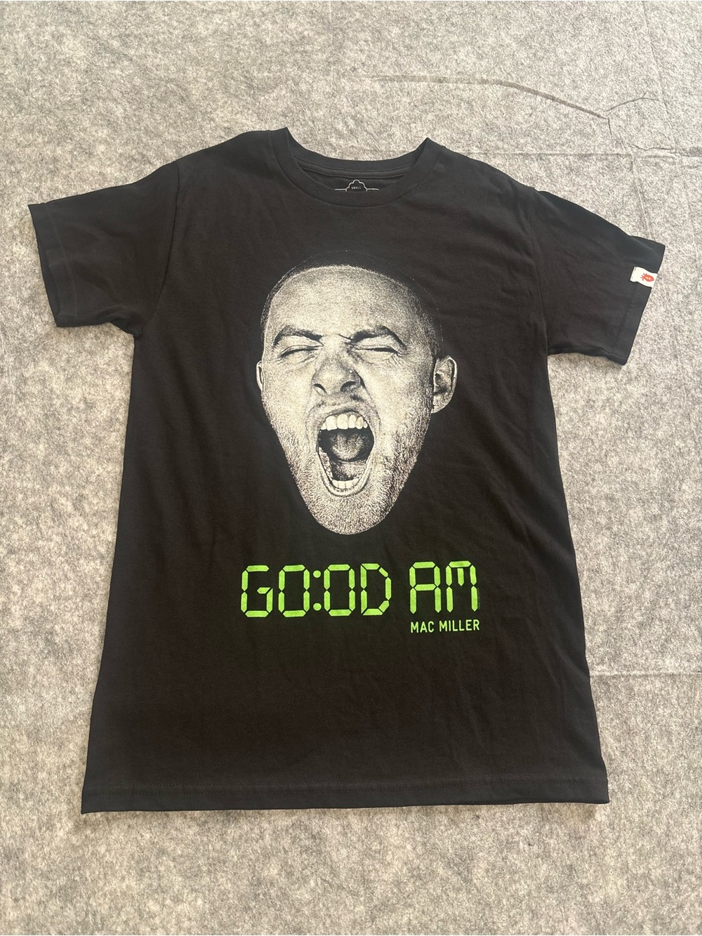 Mac Miller GO:OD AM Tour 2015 Black Graphic T-Shirt Concert Dates Size Small